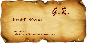 Greff Rózsa névjegykártya